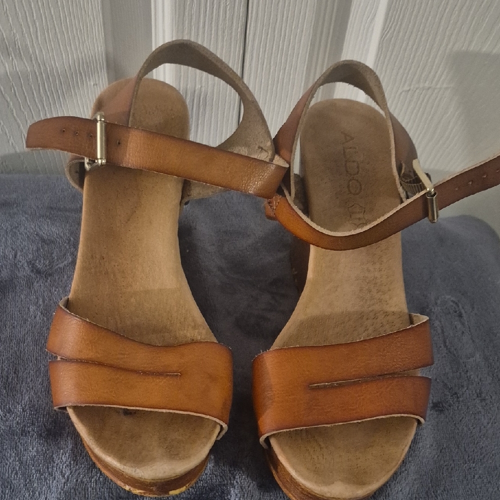 Aldo Women's Brown Leather Sandals
